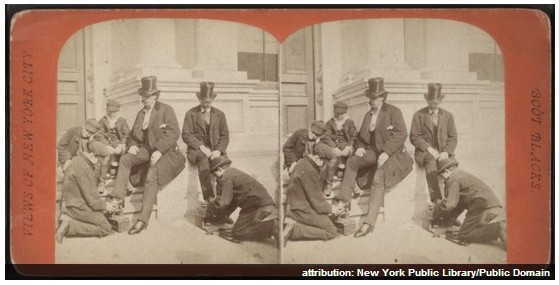 Boot blacks from Robert N Dennis collection of stereoscopic views