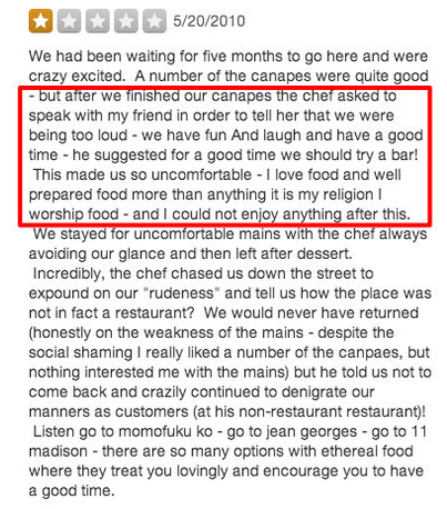 aggressive chef yelp review